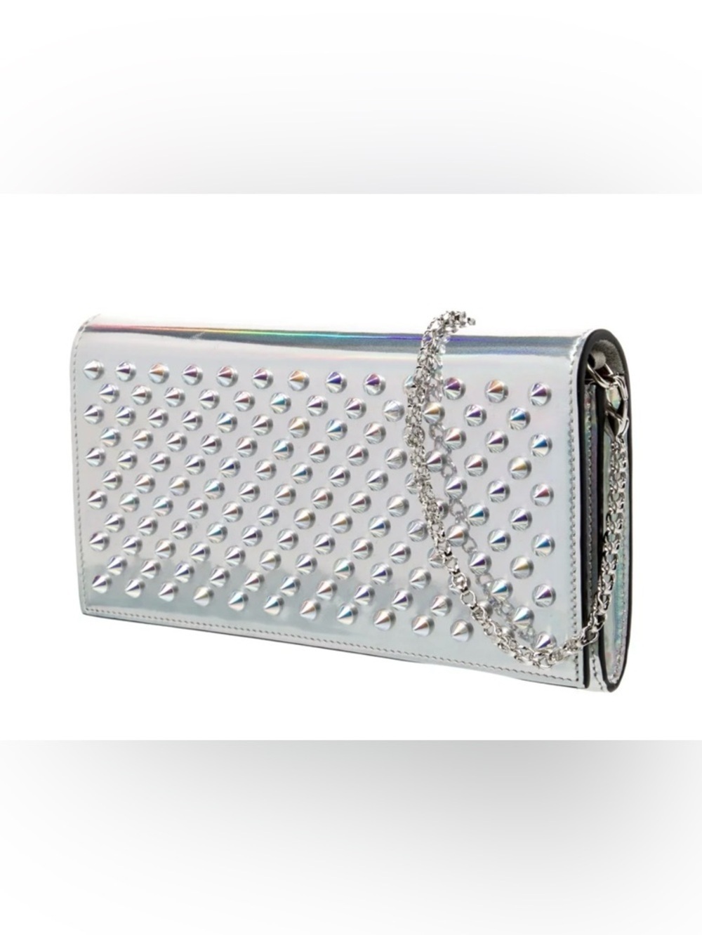 Christian Louboutin Silver Clutch or Wallet on a Chain